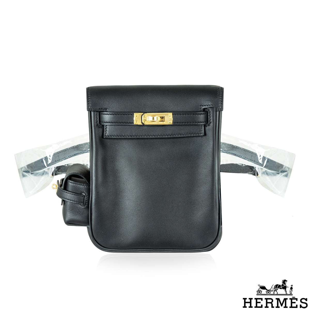 Herm�s Kelly Jump Backpack Bag In Noir Swift Leather GHW 2025